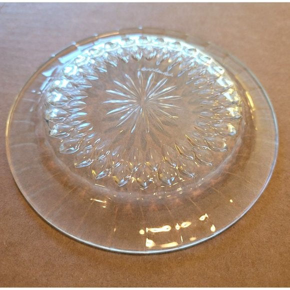 Val St. Lambert Imperial Bread and Butter Plate Glass Star Pattern Signed Dh741 - Picture 3 of 4